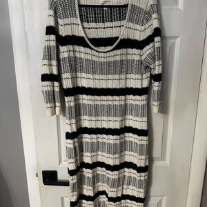 Hudson  Black and White Knit dress